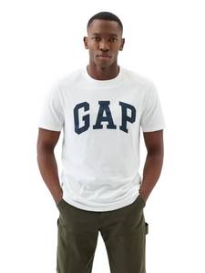 lot 8385 image: GAP Mens Everyday Soft Logo Tee, White Global, Medium