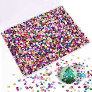 lot 8421 image: CCINEE 6MM Loose Sequins, Bulk 12 Assorted Color 20000PCS Rainbow Round Cup Sequins Embroidery Spangles with Holes for Sewing Craft Nails Decorations Art DIY