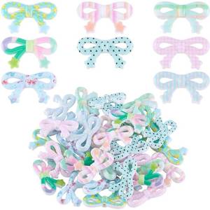 lot 8422 image: SUNNYCLUE 48Pcs 8 Colors Bow Acrylic Bead Bow Focal Beads Colorful Printed 3D Bowknot Charms Coquette Loose Spacers for Beadable Pens Bracelets Keychain Earrings DIY Jewelry Making Crafting Supplies
