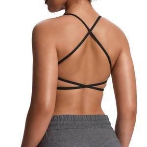 lot 8434 image: Aoxjox Womens Workout Sports Bras Fitness Trinity Ivy Low Impact Bra Yoga Crop Tank (Black, Small)