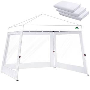 lot 9010 image: SCOMANAGE Clear Canopy Sidewalls for 10x10 Slant Leg Pop Up Tent,3 Pack Sunwalls Only, White