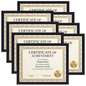 lot 9039 image: MEBRUDY 8.5 x 11 Picture Frame Set of 8, Black 8.5 by 11 Photo Frames Used for Certificate, Diploma, Document, Degree, Award, Wall Hanging or Tabletop Display