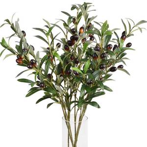 lot 10002 image: Antspirit 6pcs Artificial Plants Greenery Olive Branches Stems Fake Plants Green Leaves Fruits Branch Leaves for Home Office ndoor Outside DIY-Wreath Decor 28-Inch (6)