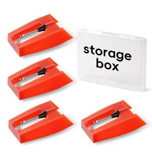 lot 10010 image: 4 Pack Record Player Needles Replacement Compatible with Crosley, Victrola & More Turntable, Premium Ruby Stylus with Clear Storage Box, Phonograph Cartridge Needle for Vinyl Records Accessories