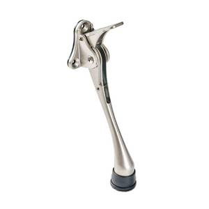 lot 10015 image: HOME&I 6 Heavy Duty Kick Down Door Stopper, Hands-Free Adjustable Pedal Door Holder with Rubber Foot for Commercial & Home Doors (Satin Nickel, 6 Inch x 1 Pack)