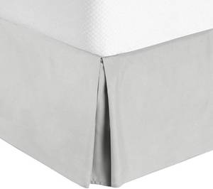 lot 10056 image: Valencia Beddings Split Corner Bed Skirt 16 Inch Drop King Size 100% Natural Cotton Hotel Quality King Size, Silver Grey Solid