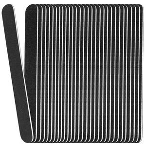 lot 10059 image: Emery Board Nail Files (24 Pack), 100180 Grit Wooden Nail File for Natural Nails, 7 Inches Emory Filers Manicure Tool Set Disposable Nail File for Home Salon Black