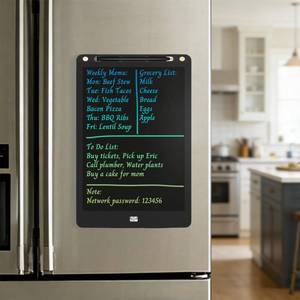 lot 10063 image: Magnetic Grocery List Pad for Fridge, 13Inch LCD Writing Tablet Magnet Fridge Board to Do Lists Shopping List Message Notepad for Refrigerator with One-Click Erase, Writing Pen (13inch)