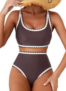 lot 10064 image: Herseas Womens Bikini Sets High Waisted Plus Size Swimsuits 2026 Push Up Top Adjustable Straps Tummy Control Bathing Suits Slimming Teen Sporty Beach Beach Vacation Clothes XX-Large