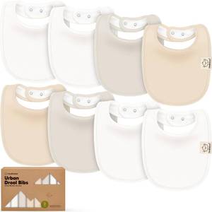 lot 10104 image: KeaBabies 8-Pack Organic Baby Bibs for Drooling and Teething (Purest)