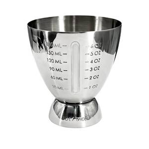 lot 10115 image: Cocktail Measuring Jigger for Bartending, 1 oz to 6 oz Stainless Steel Measuring Cup - Heavy Duty 188 Multi-Unit Shot Glass with Graduated Markings for Cocktail Mixing