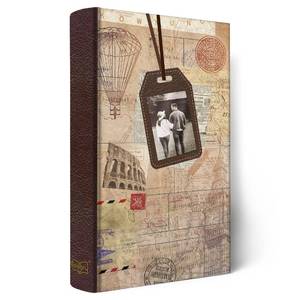 lot 11751 image: Holoary Photo Album 4x6 300 Photos 3 Pictures Per Page, Memo Writing Area for Each Pocket, with Photo Frame Window, 300 Pockets 4x6, Printed Book Cover Travel Design World Map Adventure Vacation