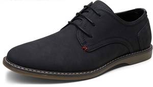 lot 11762 image: Jousen Mens Oxford Suede Business Casual Dress Shoes Plain Toe Oxfords Classic Formal Derby Shoes (AMY615 Black 11)