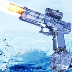 lot 11773 image: Electric Water Gun with Light Up,28-32 FT, Powerful High Powered Automatic Squirt Gun Fully Auto Water Blaster, Swimming Pool Outdoor Toy Game for Adult&Kid