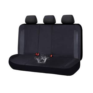 lot 11818 image: Flying Banner AquaShield Rear Bench car seat Covers Set Waterproof Water Resistant arm Rest Shoulder Seatbelt Compatible Truck Protectors Universal Non Slip (Black Black, Bench Cover Standard Size)