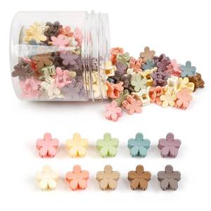 lot 12177 image: 100Pcs Colorful Mini Flower Hair Clips, TEBIEKOY Small Hair Clips Mini Claw Clips Cute Jaw Clips Hair Pins Hair Barrettes Hair Accessories for Women Teens