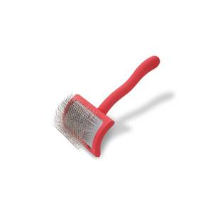 lot 12185 image: Chris Christensen Big G Dog Slicker Brush, Groom Like a Professional, Fluff Detangle Style, Saves Time Energy, Made in Germany, Coral, Medium (Used)