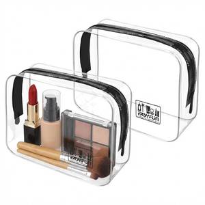 lot 12191 image: EASYFUN Toiletry Bag 2pcs TSA Approved Travel Clear Toiletry Bag for Men and Women Travel Accessories Quart Size Toiletries Cosmetic Pouch Makeup Bags