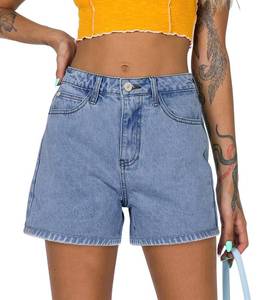 lot 12216 image: CHICZONE Womens High Waisted Denim Shorts Stretchy Straight Leg Jean Shorts Summer Hot Short Pants Blue L