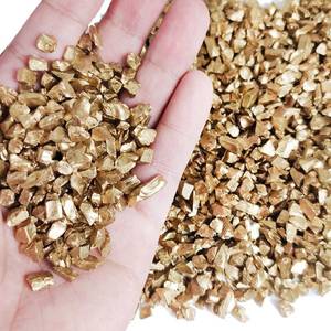 lot 12218 image: HappyFiller Gold Nuggets Crushed Glass Gravels Rocks Sand Stones 1.3 LB for Crafts,Resin Arts,Vase Fillers,Wedding Centerpieces,Home Accents,Candle Holders Decor
