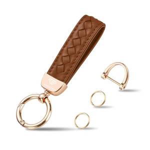 lot 12224 image: Genuine Leather Car Keychain - Universal Key Fob Holder for Women & Men