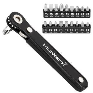 lot 12228 image: MULWARK 20pcs Small Screwdriver Set, 14 Right Angle Screwdriver Set, 90-Degree Offset Screwdriver for Tight Spaces, Auto Repair, Electronics, DIY Home Improvement EDC Tool Kit