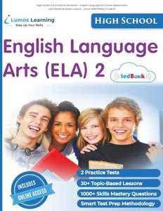 lot 12234 image: High School ELA 2 Practice Workbook - English Language Arts Online Assessments and Standards-based Lessons Lumos Skills Mastery Grade 10