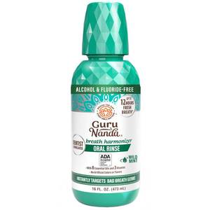 lot 12241 image: GuruNanda Oral Rinse Fresh Breath Mouthwash, ADA-Accepted Alcohol-Free Mouthwash, 7 Essential Oils & Vitamins, SLS & Flouride-Free, Wild Mint, 16 Oz