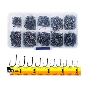 lot 12259 image: 300PCS Small High-Carbon Steel Barbed Fishing Hooks,Hole,10 Sizes