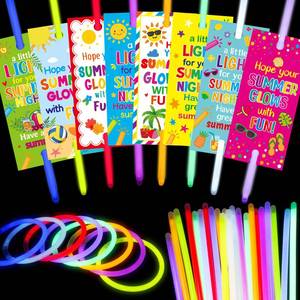 lot 12267 image: ceiba tree 32Pcs End of Year Students Gifts from Teacher Glow Sticks with Colorful Cards Have a Great Summer Graduation Gifts to Students School Classroom Party Supplies