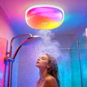 lot 12279 image: Gotopceed IP65 Waterproof Rechargeable Shower Light - 6�� 300LM Bright, 16 Colors Bathroom Mood Lighting with Touch & Remote, Magnetic Wireless CeilingWall Light for Inside ShowerBathtub