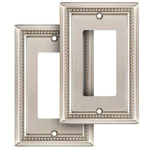 lot 12282 image: Henne Bery Sunken Pearls Heavy Duty Decorative Wall Plate Switch Plate Outlet Cover (Single Decorator, 2 Pack, Satin Nickel)