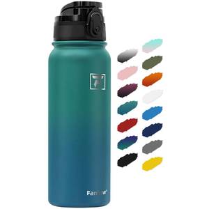 lot 12285 image: Fanhaw 20 oz Insulated Stainless Steel Water Bottle with Anti-Dust Chug Lid, Leakproof Vacuum Metal Everyday Use Bottle for Kids, Teens & Adults, Back to School Essentials (Green Blue)