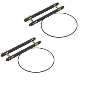 lot 12291 image: Vercome Railing Plant Holder - No-Drill Hanging Flower Pot Holders (6) for Deck Balcony Fence - Stainless Steel Rail Planters, Round Hanging Bucket for Patio Balcony Outdoor Plants 2 Pack