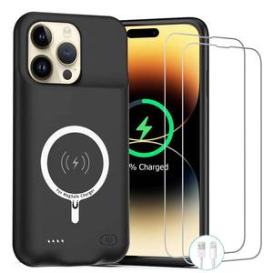 lot 12298 image: Battery Case for iPhone 14 Pro Max,Upgraded 12000mAh Rechargeable Portable Charging Case with Wireless Charging Compatible for iPhone 14 Pro Max (6.7inch) with Carplay Battery Pack Charger Case -Black