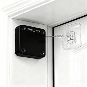 lot 12305 image: SHIMIDO Upgraded Retractable Automatic Door Closer - Tool-Free Installation, Powerful 3.5lb Pull Shuts Doors Completely - Compact Universal Fit for Screen, Sliding & Almost All Doors��2 Pack Black�� (Used)