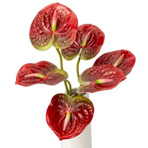lot 12311 image: OBDXZHC 8PCS 22.8 inch Anthurium Artificial Flowers Red Faux Silk Anthurium Flower Faux Floral Arrangement for Vase Table Centerpieces Wedding Christmas Garden Home Decoration��Red��