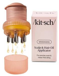 lot 12313 image: Kitsch Scalp & Hair Oil Applicator �� Stainless Steel Bristles Scalp Oil Applicator for Even Distribution, Mess-Free Oiling & Head Massager Scalp �� Precision Hair Care Tool for Roots & All Hair Types