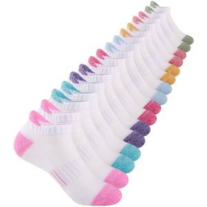 lot 12331 image: Comfoex Girls Socks Ankle Athletic Socks For Kids 4-6 6-8 8-10 Years Old Short Socks With Cushioned Sole 8 Pairs