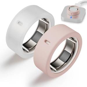 lot 12333 image: Snyeest Protector Compatible for Oura Ring 4Gen 4 CeramicGen 3 Cover,Silicone Anti-Scratch Elastic Ring Finger Case Woking Out Gym for Women Men- ClearPink -M for 891011