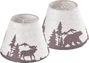 lot 13717 image: GO&SO Small Animal Lamp Shades Set of 2,5�9�6.4 Print Bell Shade Replac