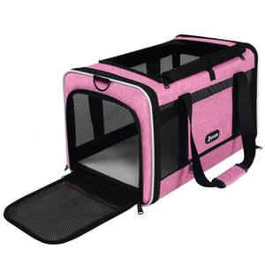 lot 13724 image: GAPZER Cat Carrier 18x11x11 Delta Airline Approved, Easy Load Soft Pet Plane Travel Bag 15 pounds, Teacup Dog Crate 12 lbs, Yorkie Kennel Carrying Case, Kitten Toy Poodle Mesh Cage up to 20lbs Pink