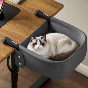 lot 13740 image: Extra-Sturdy Cat Desk Bed for Large Cats 50lbs Desk Cat Bed Attachment