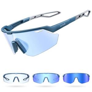 lot 14015 image: Lamicall Photochromic Sports Sunglasses for Men Women, UV400 Protection Sun Glasses for Day & Night Driving Cycling Running Baseball Fishing Golf, Blue