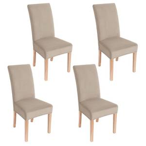 lot 14018 image: Smiry Velvet Stretch Chair Covers for Dining Room Set of 4, Soft Fit Removable Washable Kitchen Parsons Chair Slipcover Protector, Oatmeal