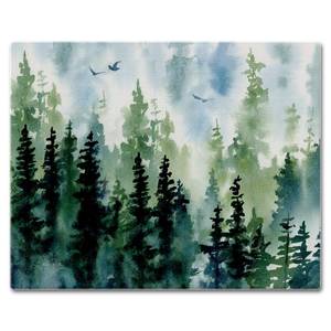 lot 14035 image: CounterArt Tree Line 3mm Tempered Glass Cutting Board 12 x 15