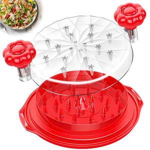 lot 14040 image: Chicken Shredder Tool Twist Large - 10 Pro Meat Shredders for Chicken Breast,Visible Kitchen Gadgets Grinder Machine with Brush,Strong Anti-Slip Strip,Ergonomic Handle,BPA Free (Red)
