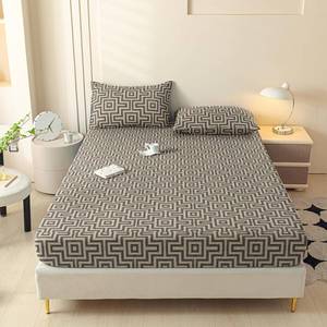 lot 14048 image: LweiPsqLin Deep Pocket Full Fitted Sheet Only - Modern Print Soft Bed Sheet, Wrinkle-Resistant & Breathable, Elastic Hotel Luxury for Mattress up to 15