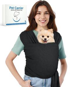 lot 14081 image: Snqqmtt Dog Sling Swaddle Carrier for Small Dog, Cat Front Carriers for Small Pet up to 20lbs, Puppy Pouch with Adjustable Straps, Hands Free Pet Sling, Anti Anxiety Puppy Sling (Black)
