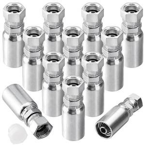 lot 14089 image: Racewill 12 Pack Hydraulic Hose End Fittings 38 I.D. Hose x 38 JIC 37° Female With Protection Cover Hydraulic End Swivel Crimp Fitting
